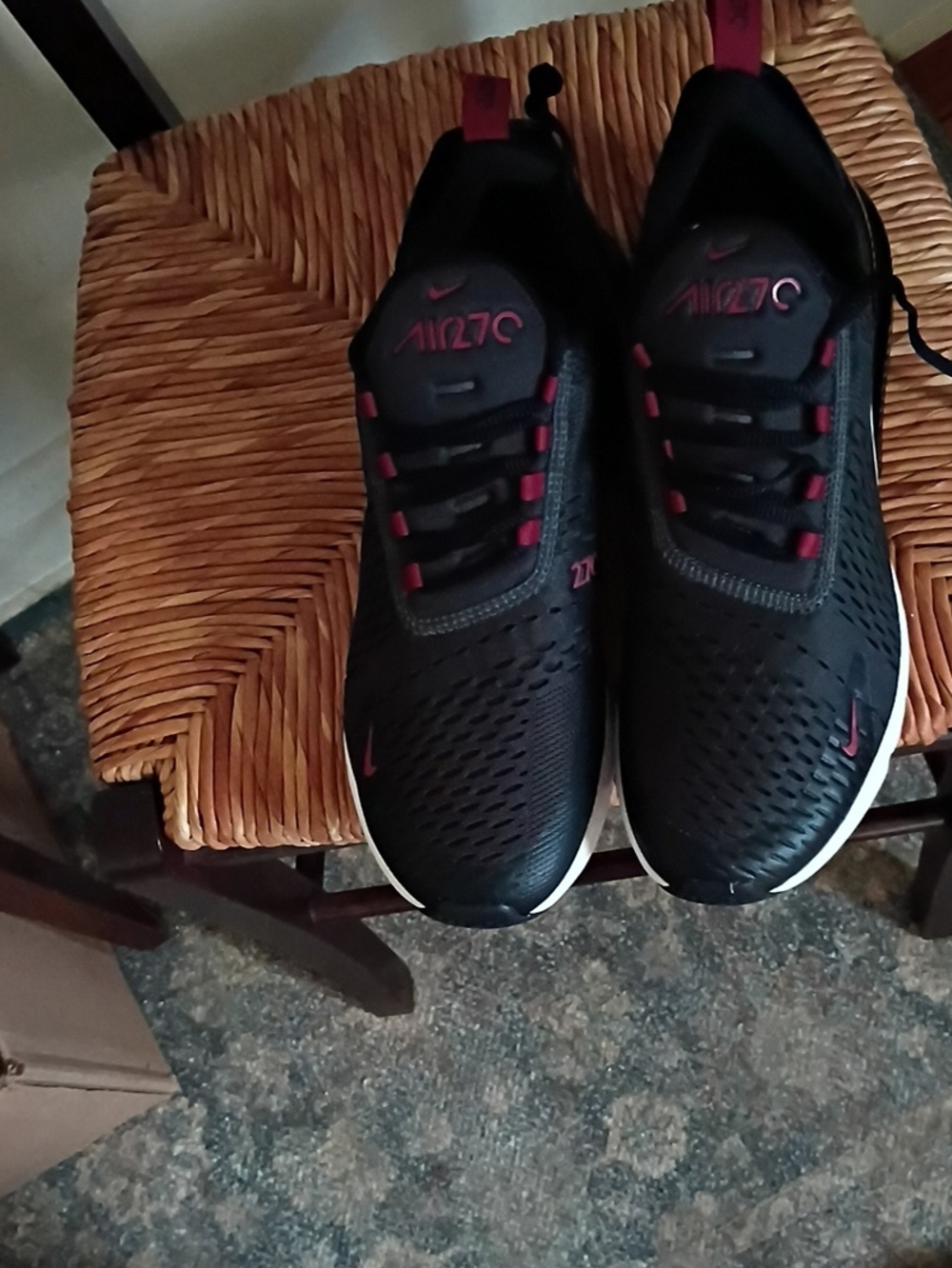 Nike Black Sneakers with Dark Pink Accents